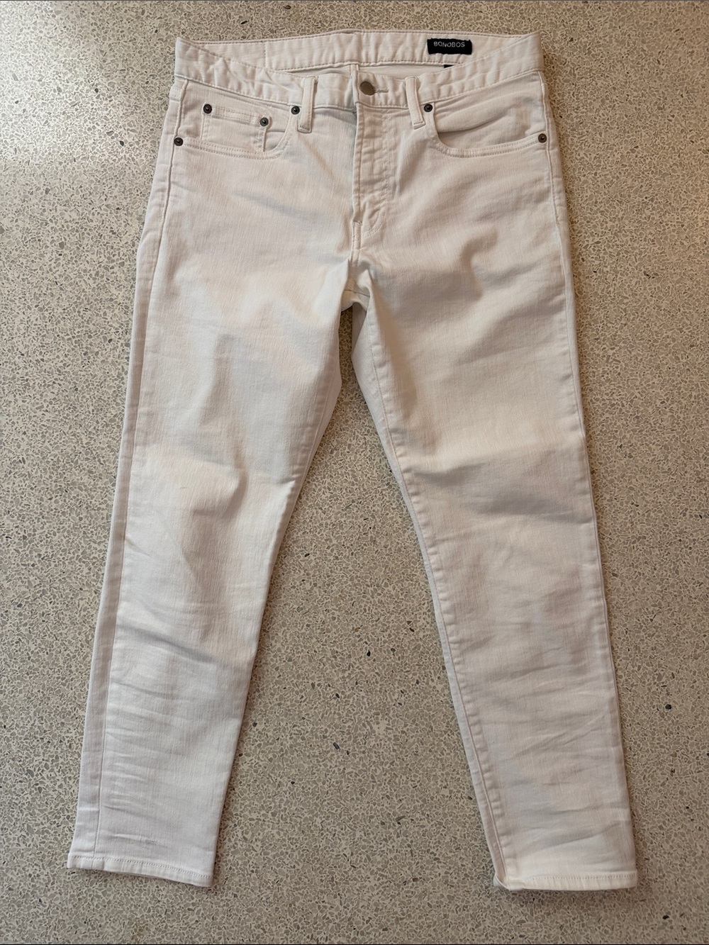 Bonobos Men’s Slim Taper White Denim Jeans 31 x 28